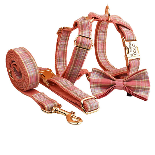 Collar de Tracción a Cuadros para Mascotas