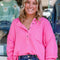 Camiseta Suelta de Color Liso Talla Grande para Mujer