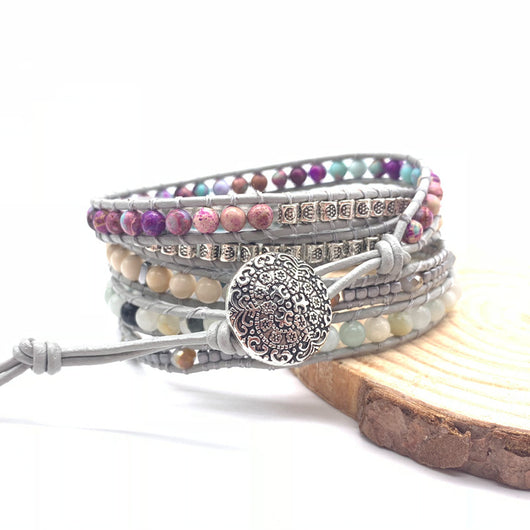 Pulsera Bohemia Turquesa con Trenzado de Cuero - Image 8