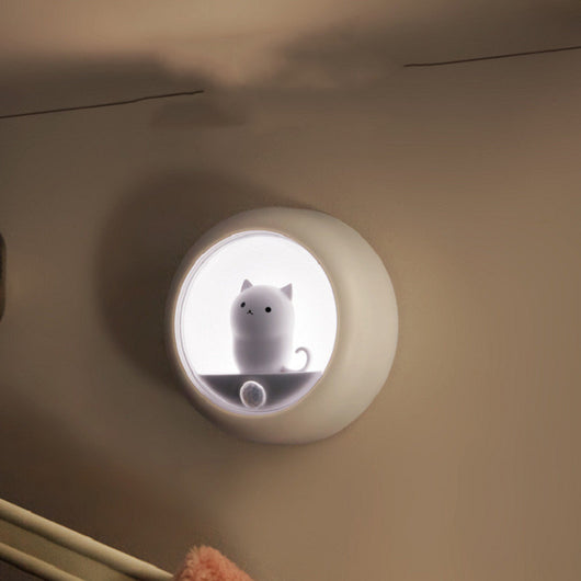 Lámpara Nocturna LED con Sensor de Movimiento - Diseño Gato Adorable
