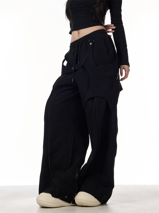 Pantalones Anchos de Patchwork para Mujer - Diseño Casual y Versátil - Image 19