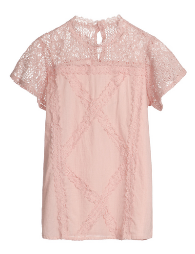 Blusa de Encaje de Manga Corta - Image 9