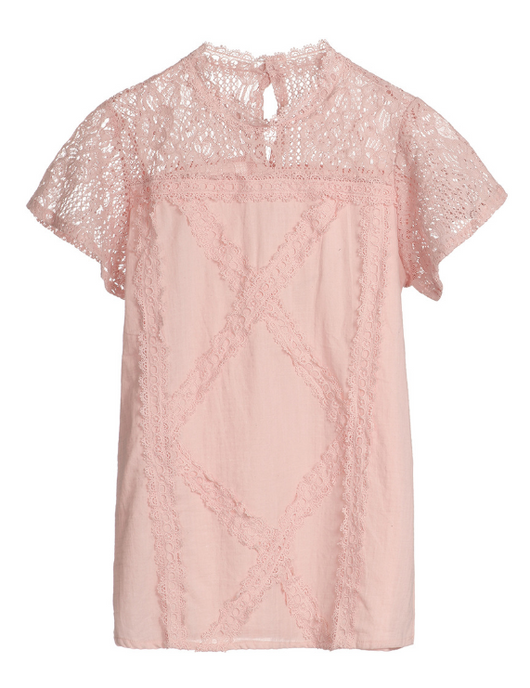 Blusa de Encaje de Manga Corta - Image 9