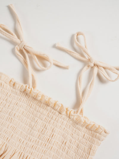 Pantalones de Suspensores Beige en Algodón para Niñas - Image 2