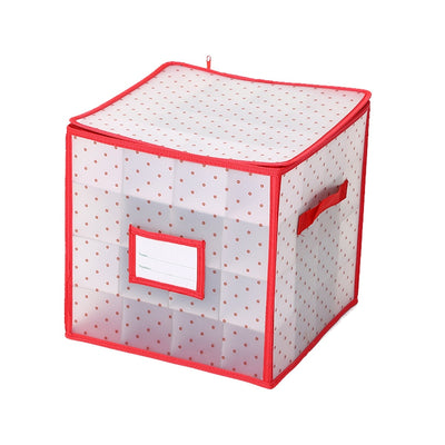 Caja Organizadora de Esferas Navideñas Rojo PVC - Image 8