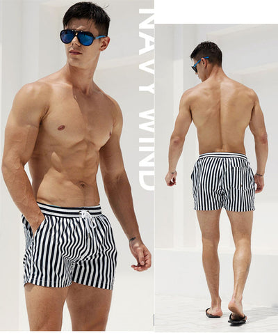 Pantalones de playa hombre rayas azul marino - Image 7