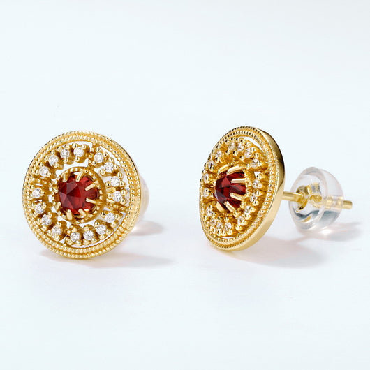 Aretes de Granate Vintage Diseño Exclusivo para Mujer - Image 7