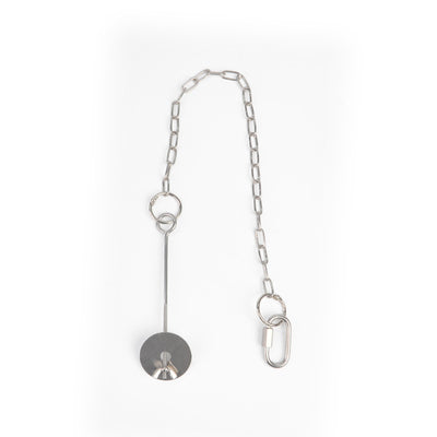 Stainless steel fruit fork bird feeder with a long skewer, chain, and carabiner for hanging fruits and vegetables. - Image 10