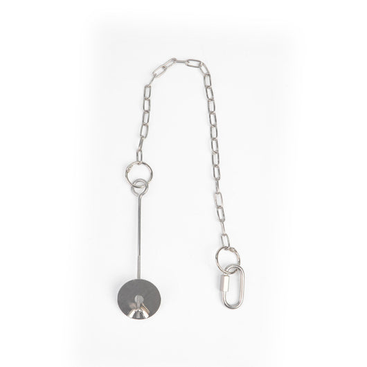 Stainless steel fruit fork bird feeder with a long skewer, chain, and carabiner for hanging fruits and vegetables. - Image 10