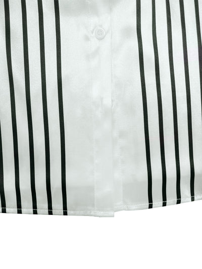 Blusa Rayada Estampada con Contraste de Colores y Botones Simples - Image 16