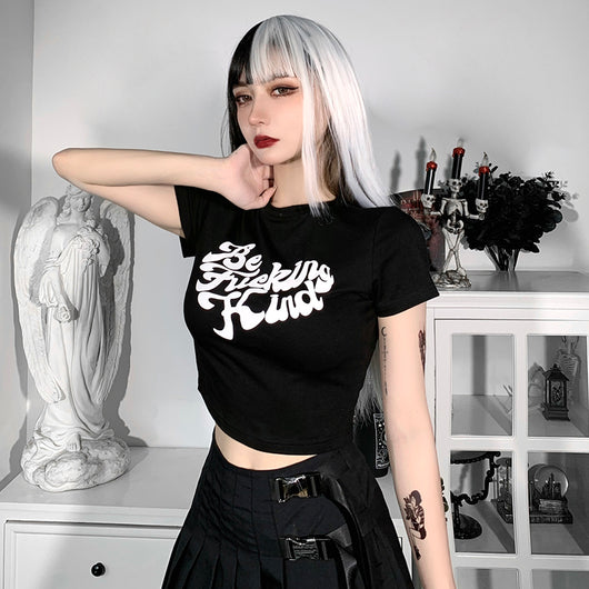 Blusa Corta Crop Top de Cintura Alta con Manga Corta - Image 2