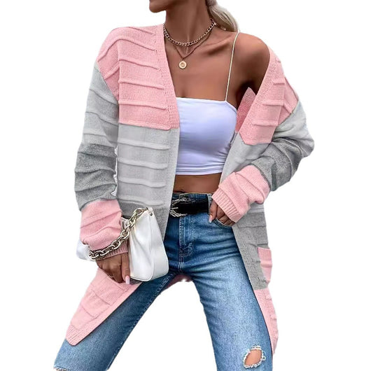 Cardigan Rayado de Moda para Mujer con Bolsillos Grandes - Abrigo Versátil Otoño Invierno - Image 5
