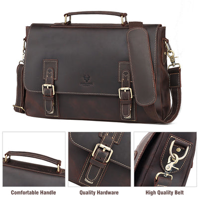 Bolso Bandolera de Cuero Genuino Premium Estilo Retro - Image 4