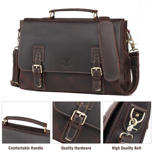 Bolso Bandolera de Cuero Genuino Premium Estilo Retro - Image 4