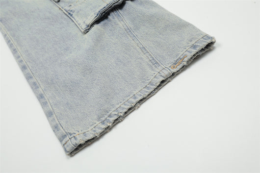 Overol Denim Claro para Hombre con Múltiples Bolsillos y Corte Recto Ancho - Image 19