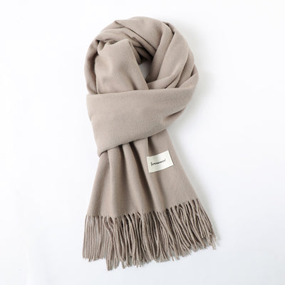 Bufanda de Cachemira Artificial con Borlas - Abrigo Cálido para Otoño e Invierno - Image 32