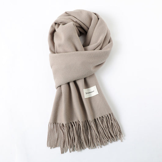 Bufanda de Cachemira Artificial con Borlas - Abrigo Cálido para Otoño e Invierno - Image 32