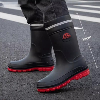 Botas de Lluvia Impermeables para Hombre con Tubo Medio y Suela Antideslizante - Image 10