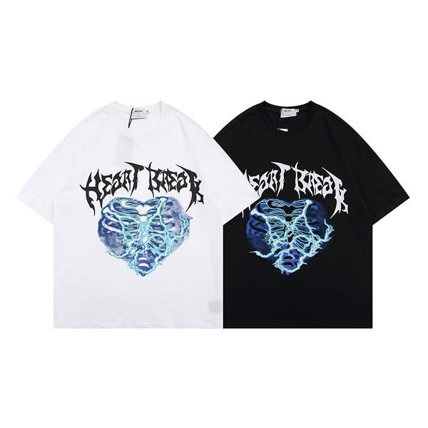 Playera Holgada de Pareja Corazón Love - Unisex Manga Corta