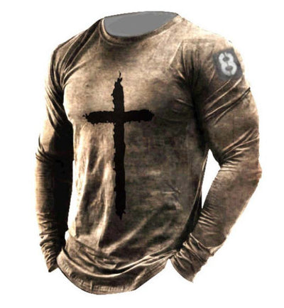 Camiseta Casual de Manga Larga con Estampado Moderno para Hombre - Image 7