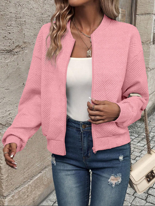 Chaqueta Abrigo de Mujer con Cierre de Color Sólido - Image 33