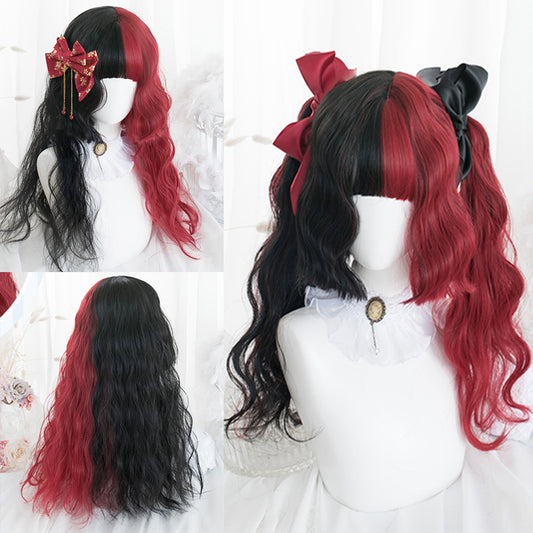 Peluca Corte Princesa Cabello Liso Largo Doble Coleta