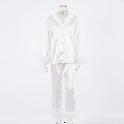 Traje de Pluma de Avestruz - Pantalón Largo Elegante Europeo y Americano - Image 20