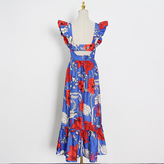 Vestido Estampado de Verano con Cuello Cuadrado y Falda Amplia - Image 11