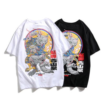 Camiseta Hip Hop Suelta Estampado Mammoth Street Fashion Original - Image 2