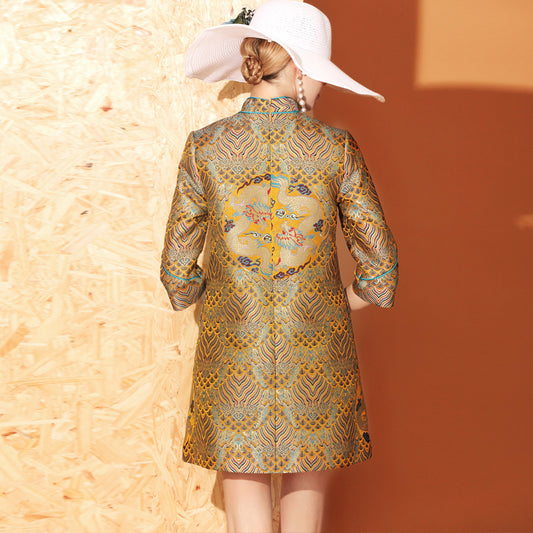 Vestido Cheongsam Tradicional con Bordado de Dragón Mejorado - Image 2
