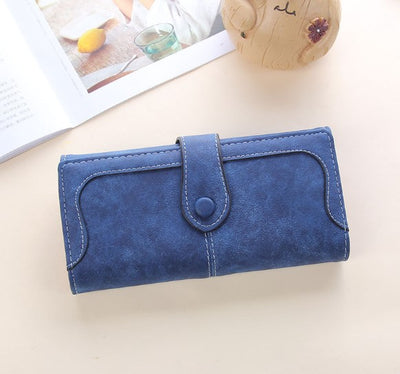 Billetera Larga para Mujer con Costura Retro y Acabado Desgastado - Image 7