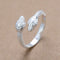 Individual snake head ring Plateado