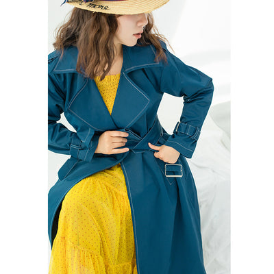 Blazer Largo con Cordones y Solapas Oversize sin Botones - Image 9