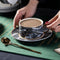 Taza de Café con Plato a Cuadros Diamante