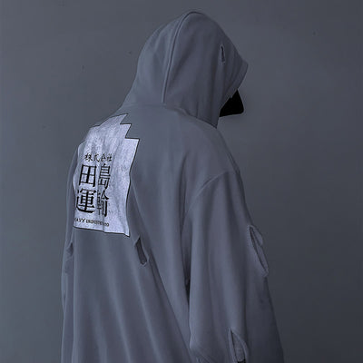 Sudadera Rasgada Hip-hop para Hombre - Estilo Urbano Otoño - Image 4