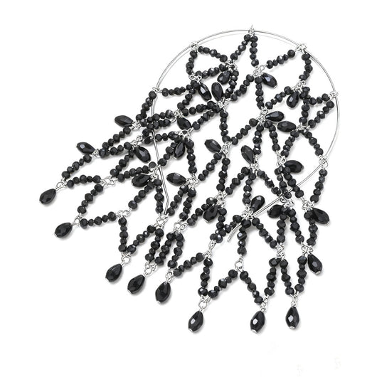 Diadema de Malla Negra Perla Estilo Retro para Trabajo Intenso - Image 12