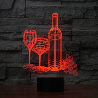 Lámpara Nocturna 3D Botella de Vino con Luz Multicolor - Image 5