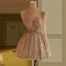 Vestido Corto de Lentejuelas Esponjoso para Mujer