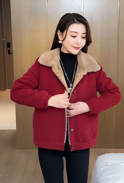 Chaqueta de Pana Suelta con Forro Polar Cálido para Mujer - Image 10