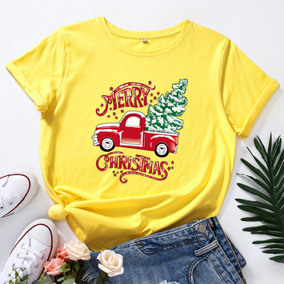 Camiseta Suelta Estampada Cuello Redondo Manga Corta para Mujer - Image 22