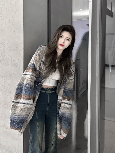Cardigan Rayado Bicolor con Diseño Moderno para Otoño e Invierno - Image 6