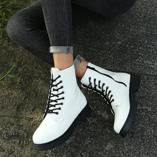 Botas Cortas Estilo Británico con Tacón Grueso y Cierre Lateral para Mujer - Image 10
