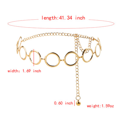 Cinturón de Cadena Metálica Hueca para Mujer - Accesorio Decorativo Elegante - Image 14