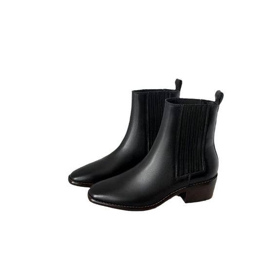 Botas Tobilleras Estilo Francés en Cuero Genuino con Punta Cuadrada y Tacón Robusto - Image 5