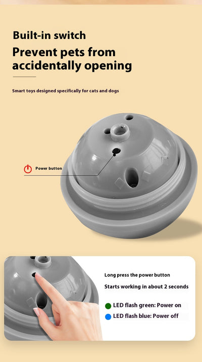Orange intelligent electric vibration ball pet toy with light blue dog and cat silhouettes, designed for dogs and cats. - Image 11