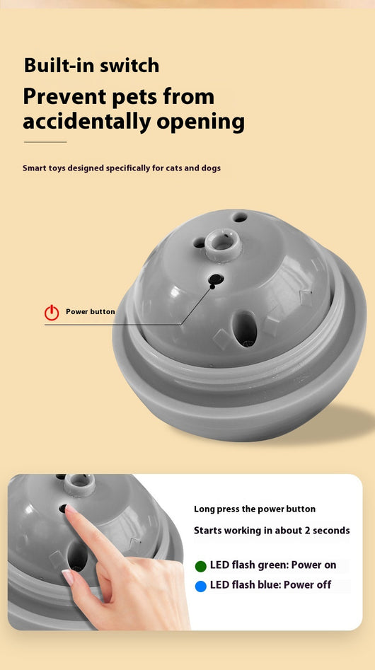 Orange intelligent electric vibration ball pet toy with light blue dog and cat silhouettes, designed for dogs and cats. - Image 11