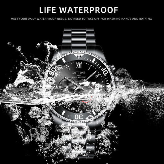 Reloj Deportivo Sumergible Verde Acero Inoxidable Calendario Luminoso Cuarzo - Image 9