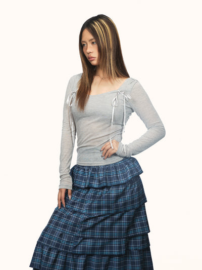 Camisa Retro Americana con Cuello Diagonal de Manga Larga - Image 5