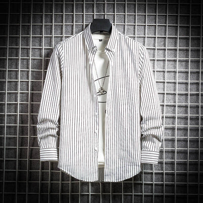 Camisa Manga Larga Slim Fit Estilo Coreano Talla Grande Hombre - Image 13