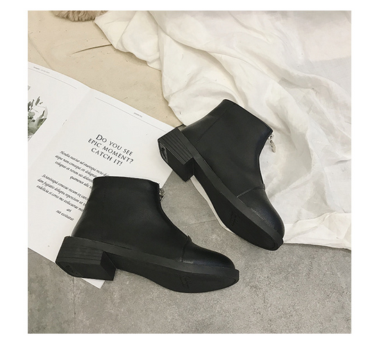 Botas Martin Blancas Mujer - Estilo Británico Coreano con Cierre Frontal - Image 2